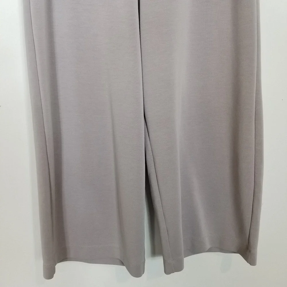 Athleta Light Gray Cropped Wide-Leg Pants